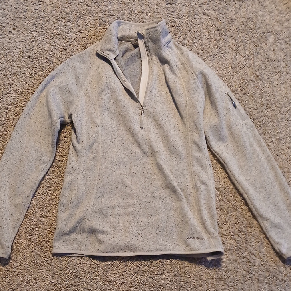 Eddie Bauer Gray Quarter-Zip Pullover